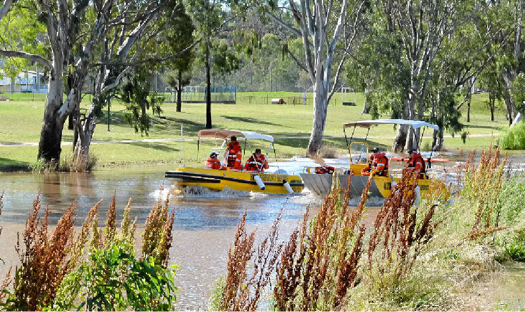 WATER COURSE: Warwick SES volunteers refresh their floodboat skills in preparation for storm season.